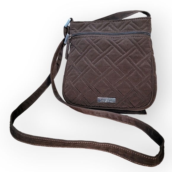 Vera Bradley Handbags - Vera Bradley Espresso Hipster Double zip Crossbody bag purse brown
